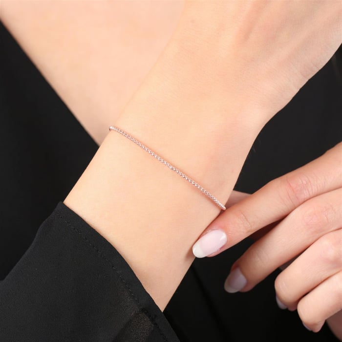 Slim Sparkle Bar Bracelet In Rose Gold