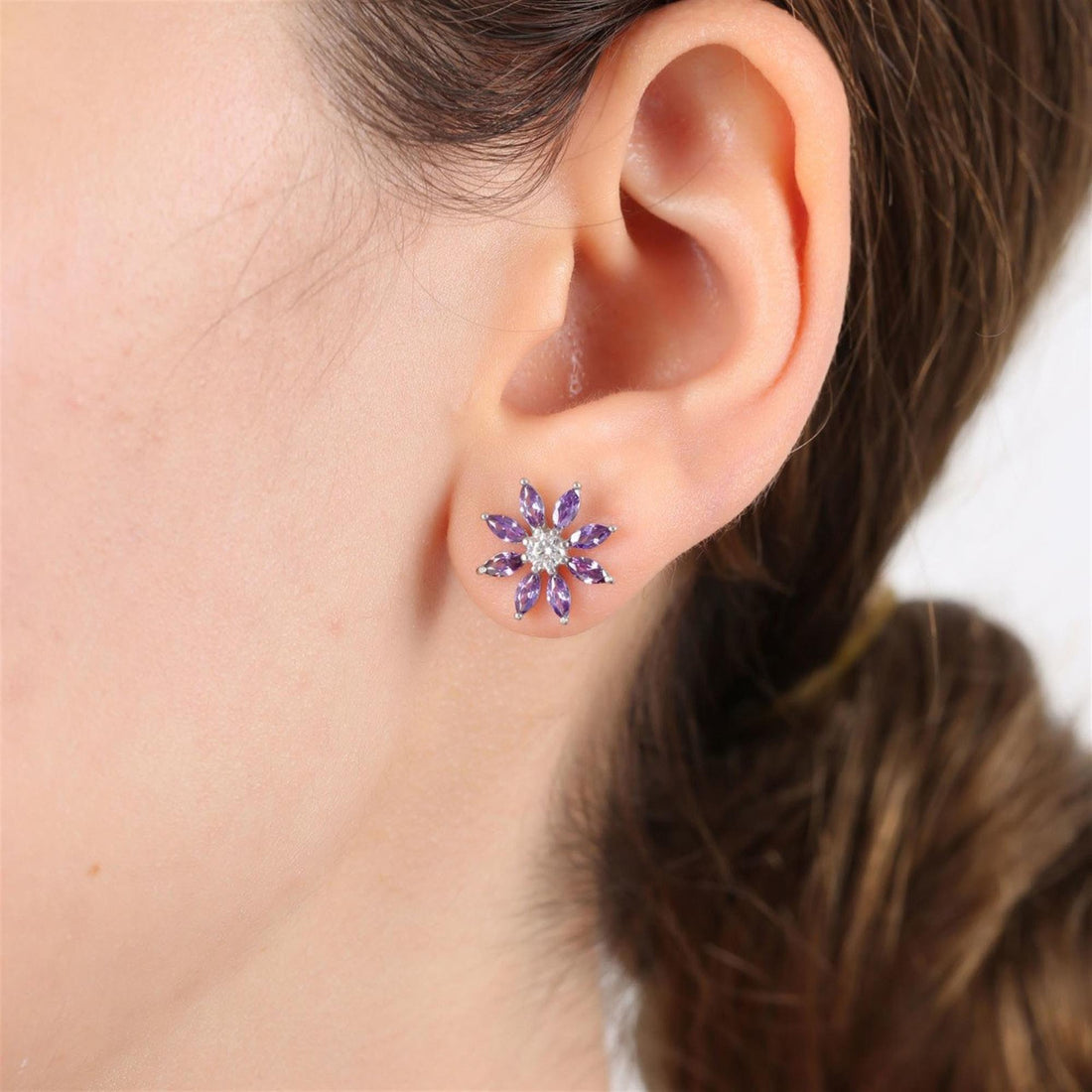 Rose Gold Amethyst Blossom Jewelry Set