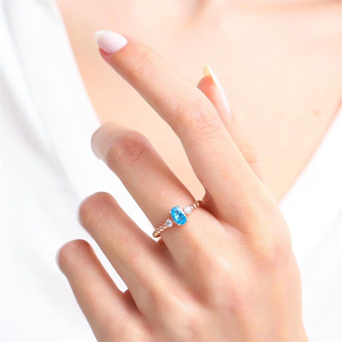 Sapphire Lumen Ring In Rose Gold