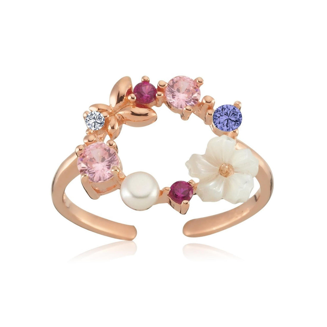 Magnolia Pearl Elegance Ring in Rose Gold
