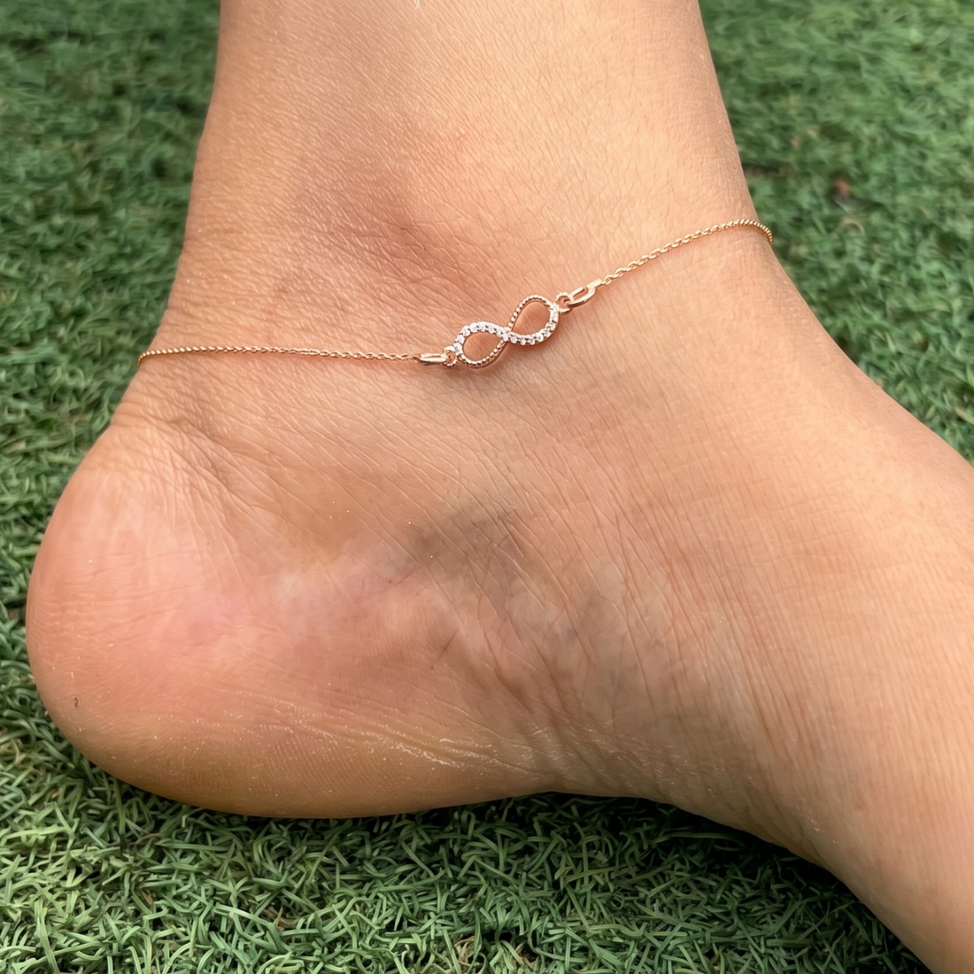 Infinity Spark Rose Gold Anklet