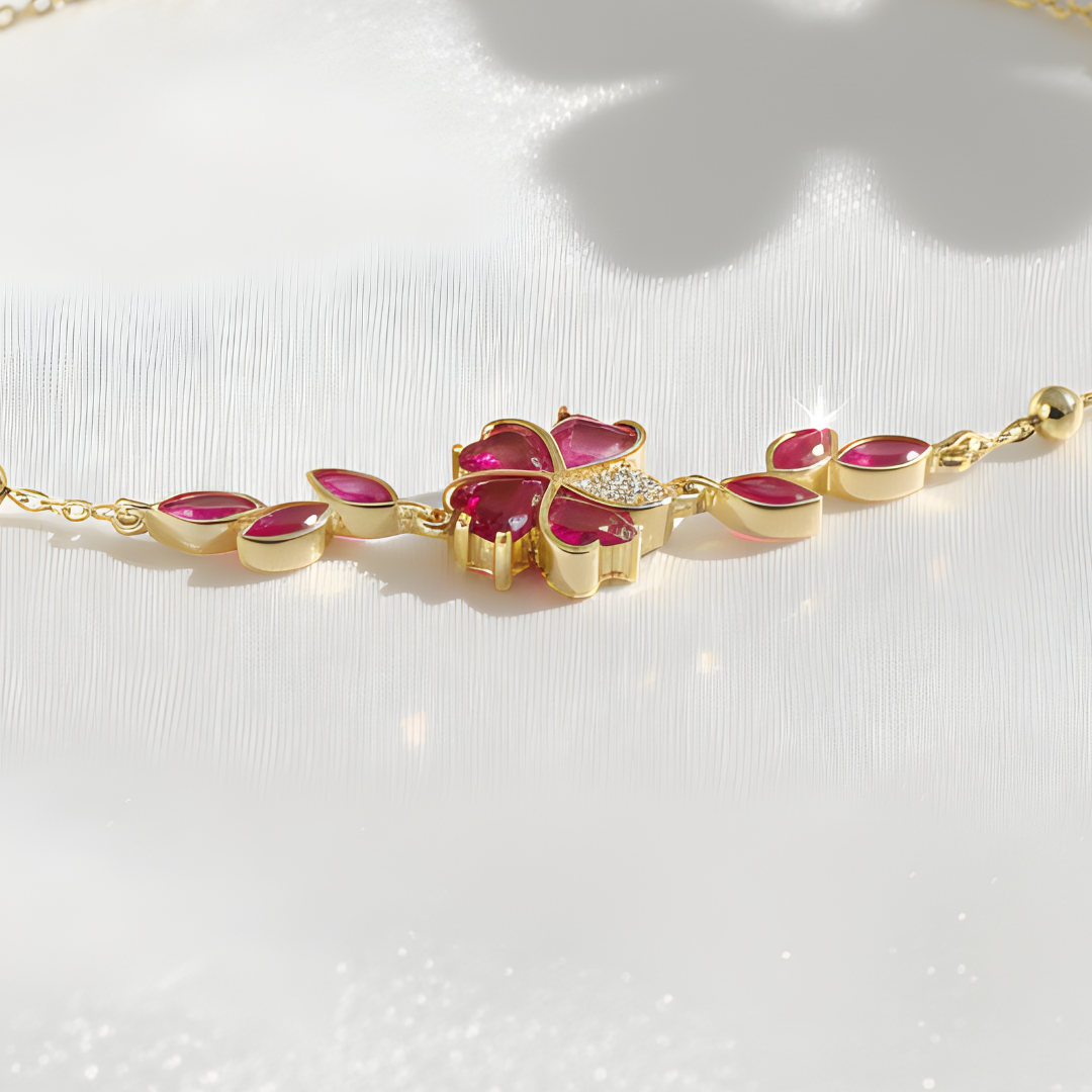 Whispers of Ruby Bracelet In Gold