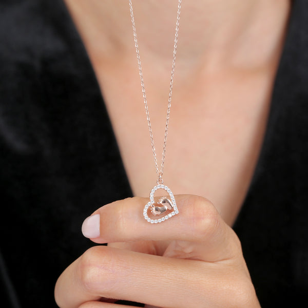 Embrace of Love Necklace in Rose Gold