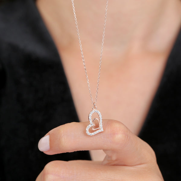 Twinbeat Pendant Necklace In Rose Gold