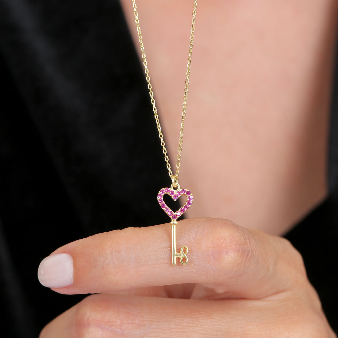 Key to the Heart Necklace in Gold