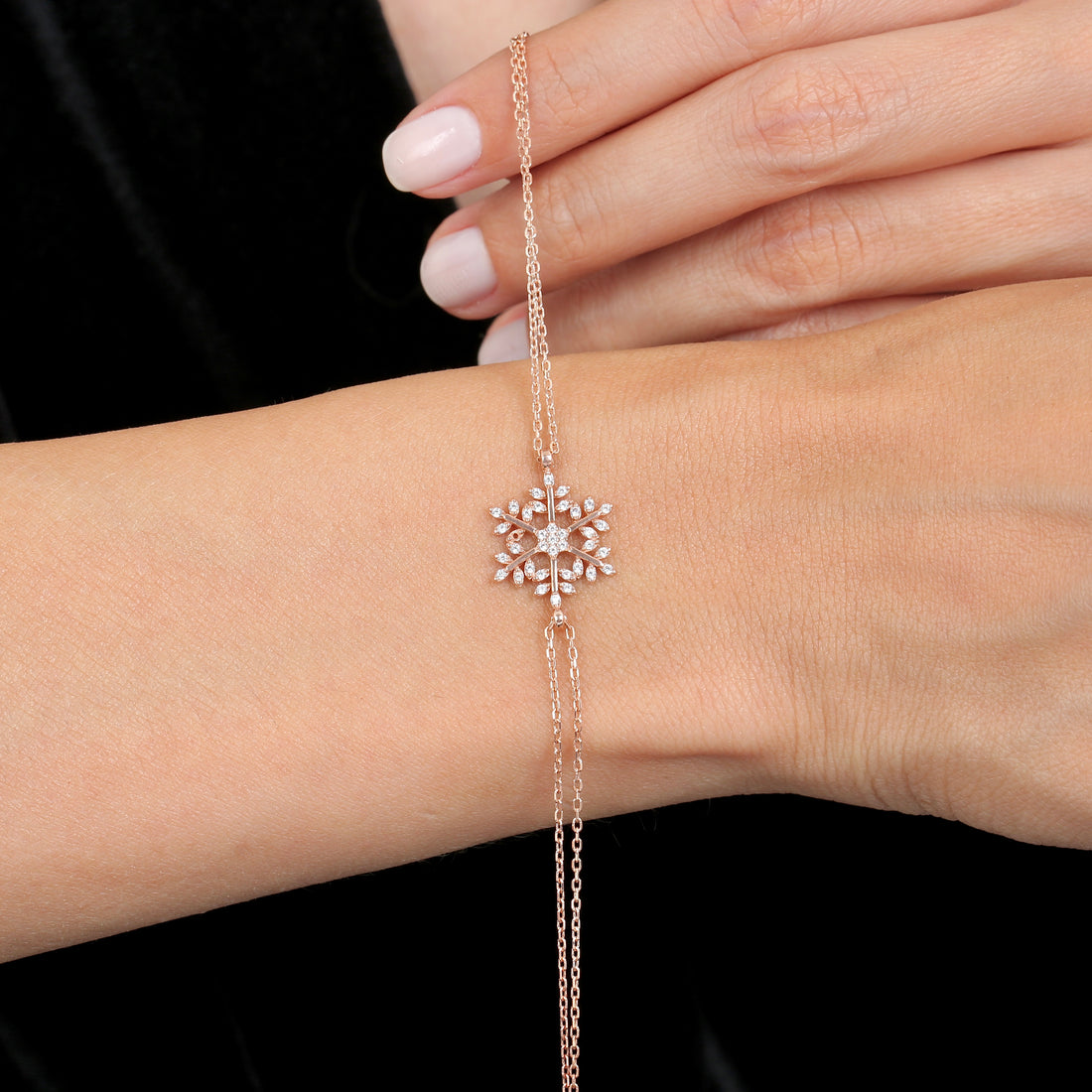 Snow Flake Bracelet In Rose Gold