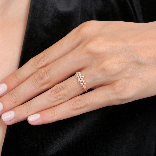 Sparkling Tiara Crown Ring – RoseGold