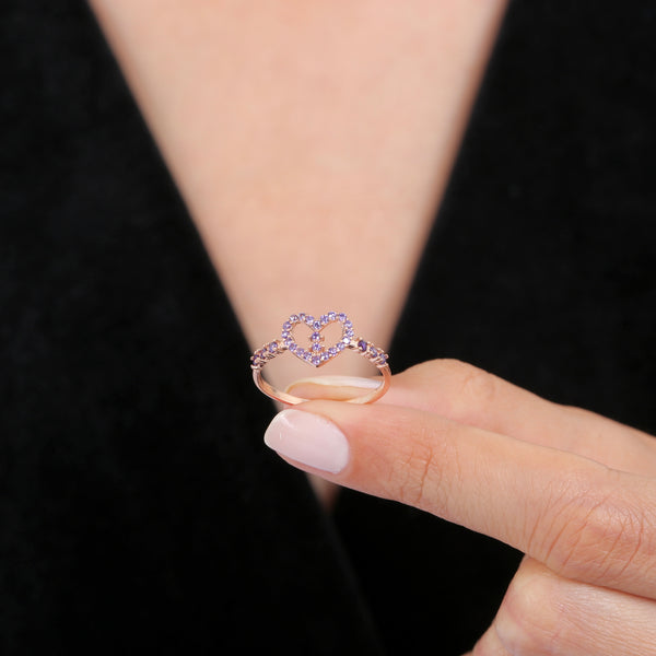Amethyst Whisper Ring In Rose Gold