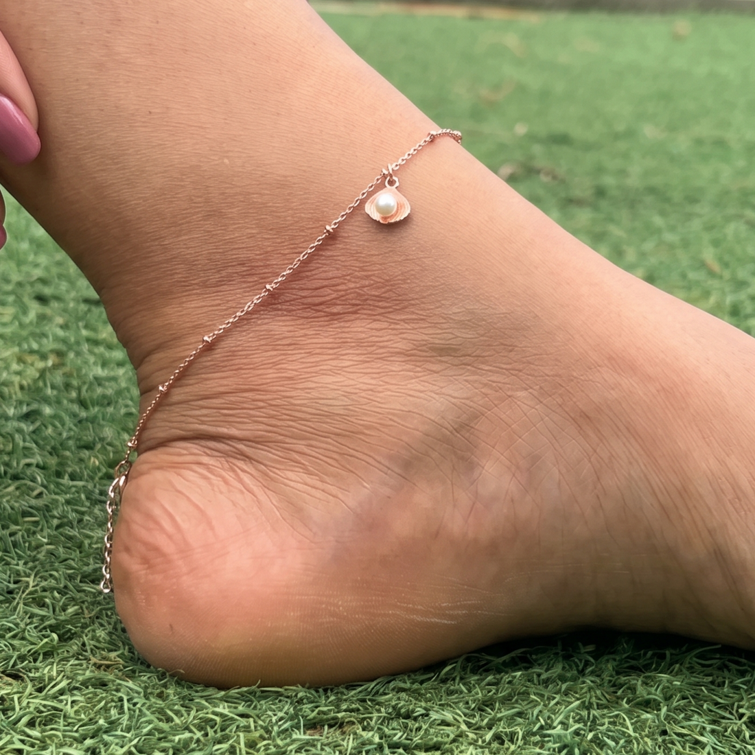 Pearl Shell Rose Gold Anklet