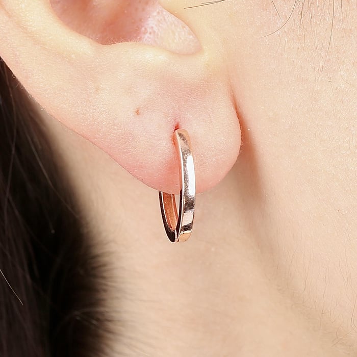 Sleek Double-Band Hoop Earrings in Rose Gold