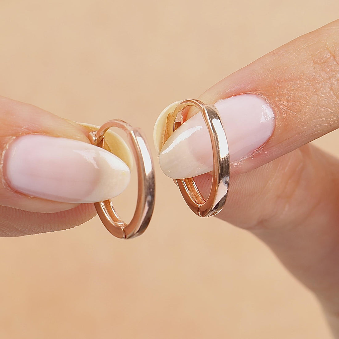Sleek Double-Band Hoop Earrings in Rose Gold