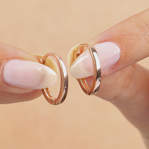 Sleek Double-Band Hoop Earrings in Rose Gold