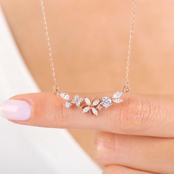 Blossom Arc Necklace In Rose Gold