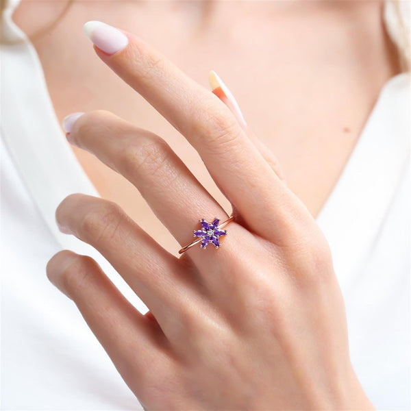 Violet Nova Star Ring – Rose-Gold