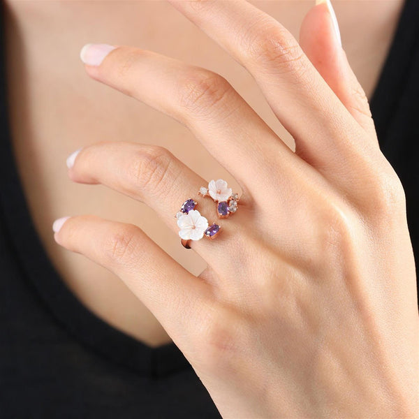 Magnolia Love Garden Open Ring – Rose-Gold