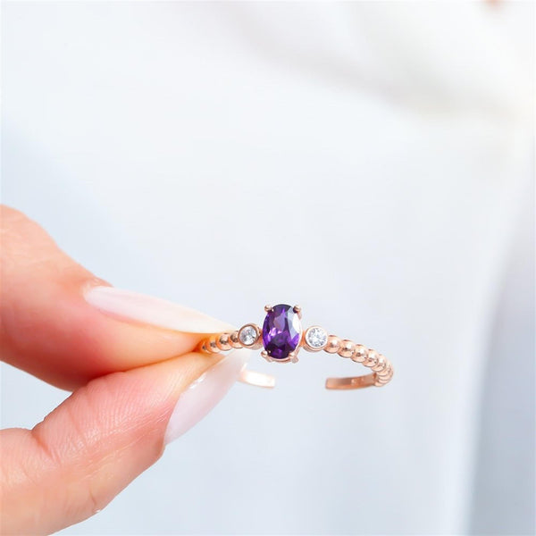 Amethyst Lumen Ring In Rose Gold
