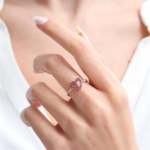 Amethyst Whisper Ring In Rose Gold