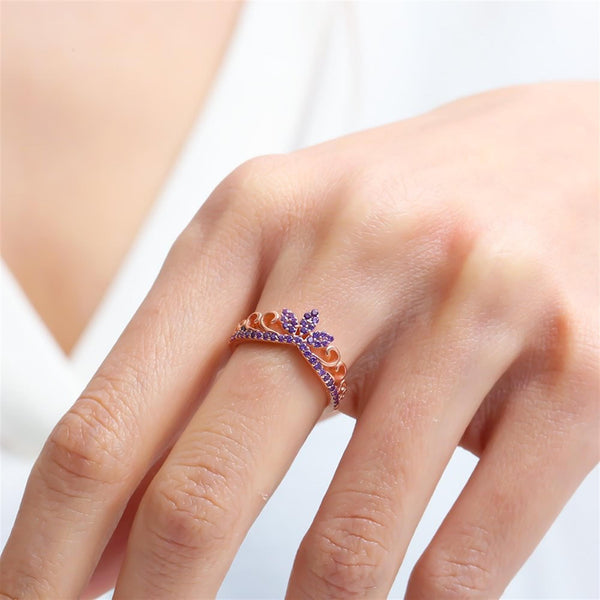 Amethyst Crownlet Ring In Rose Gold