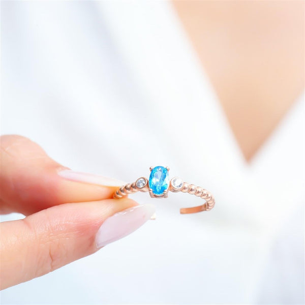 Sapphire Lumen Ring In Rose Gold