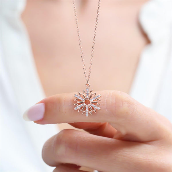 Starburst Crystal Necklace In Rose Gold