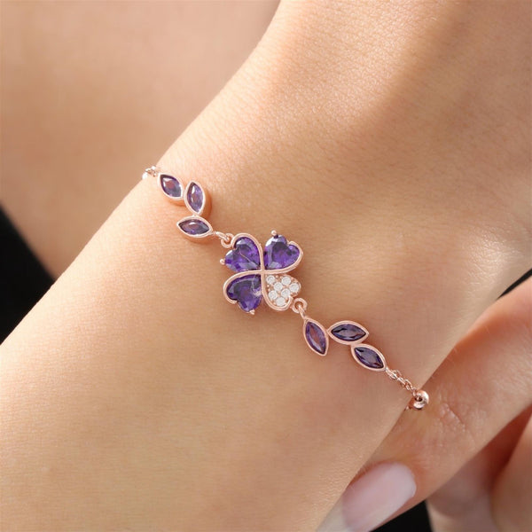 Whispers of Violet Bracelet In Rose Gold