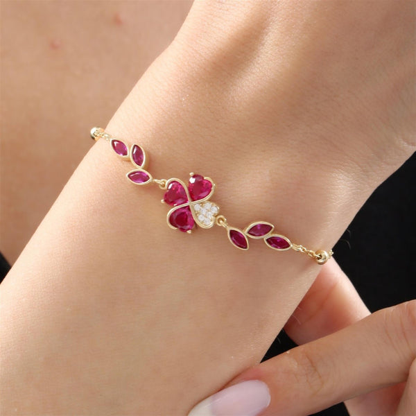 Whispers of Ruby Bracelet In Gold