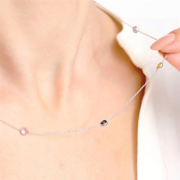 Colorful Passion Silver Necklace In Rose Gold