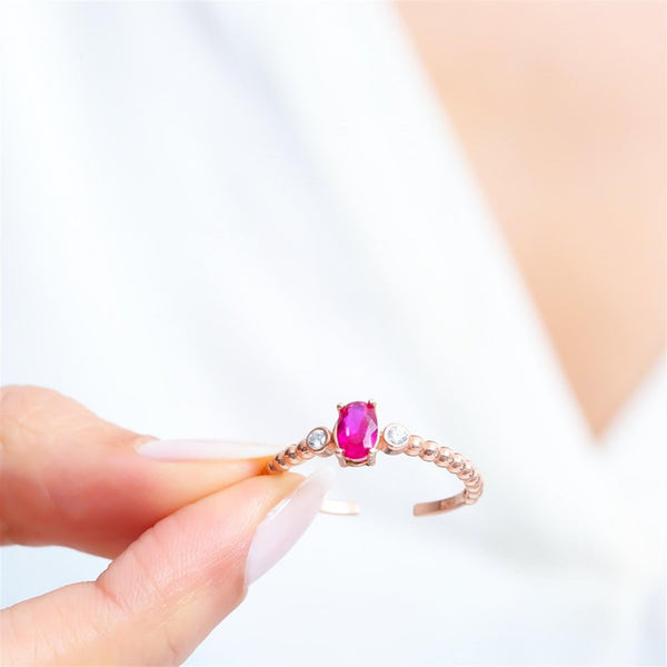 Fuchsia Meridian Ring In Rose Gold