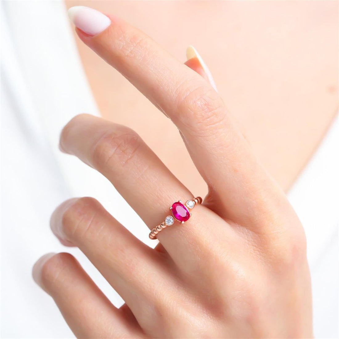 Fuchsia Meridian Ring In Rose Gold